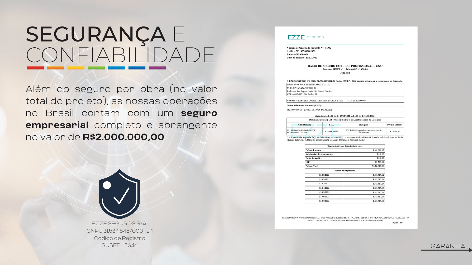 Sobre a segurança e confiabilidade do projeto