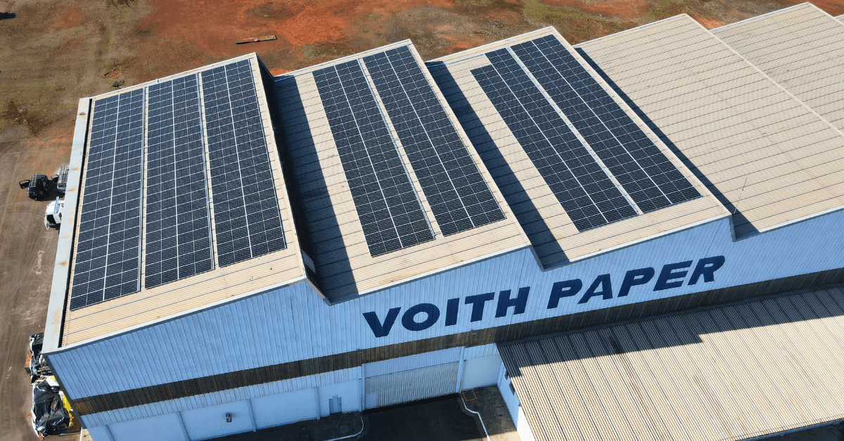 Empresa VOITH investiu em energia solar fotovoltaica.