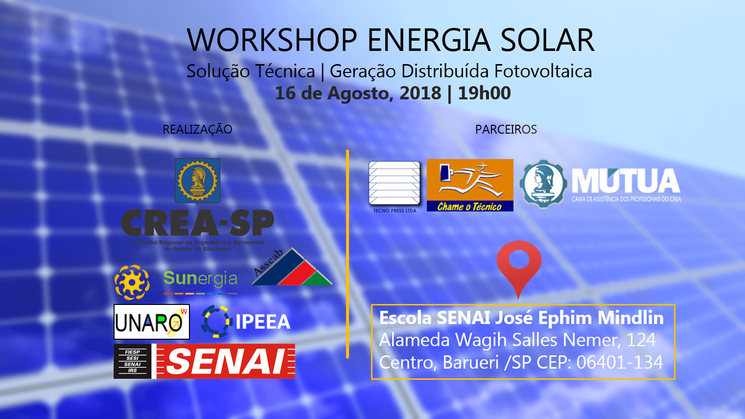 WORKSHOP Energia Solar | Asseab, CREA/SP e SENAI - Barueri