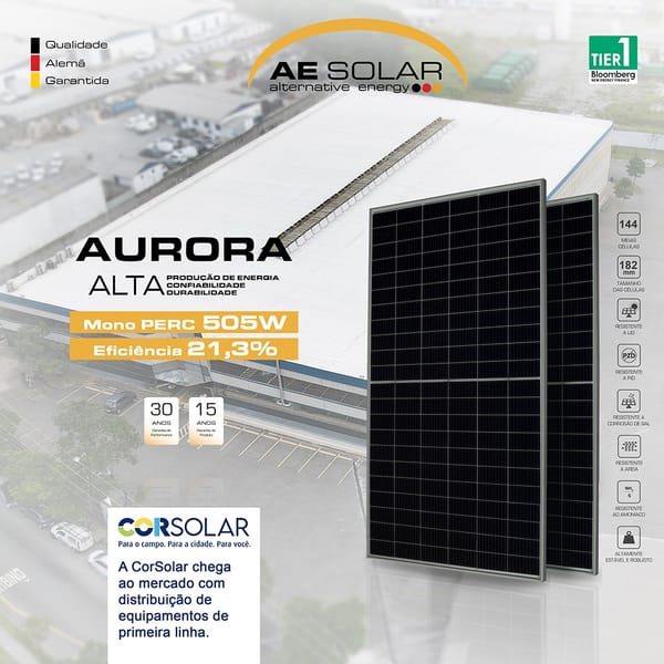 AE Solar e CorSolar ampliam parceria em acordo comercial de longo prazo
