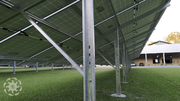 Estrutura metálica de montagem e fixação de painéis solares